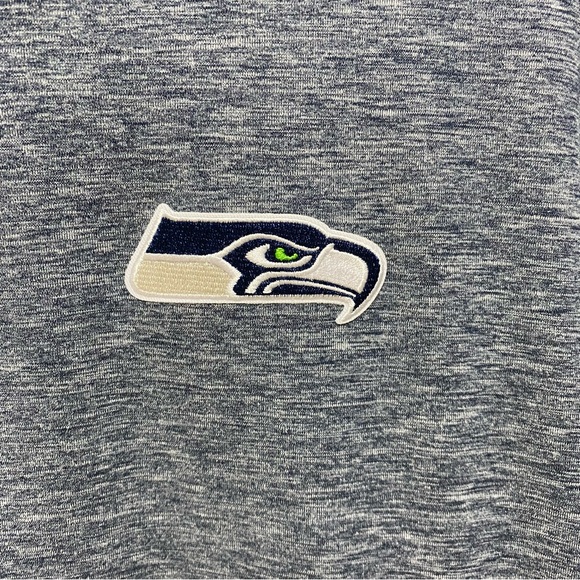 Antiqua Seattle Seahawks NFL Short Sleeve Polo Men’s Shirt Heather Navy Large - Picture 6 of 8